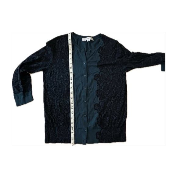 LOFT Lace Print Cardigan Sweater Size M - Picture 2 of 11